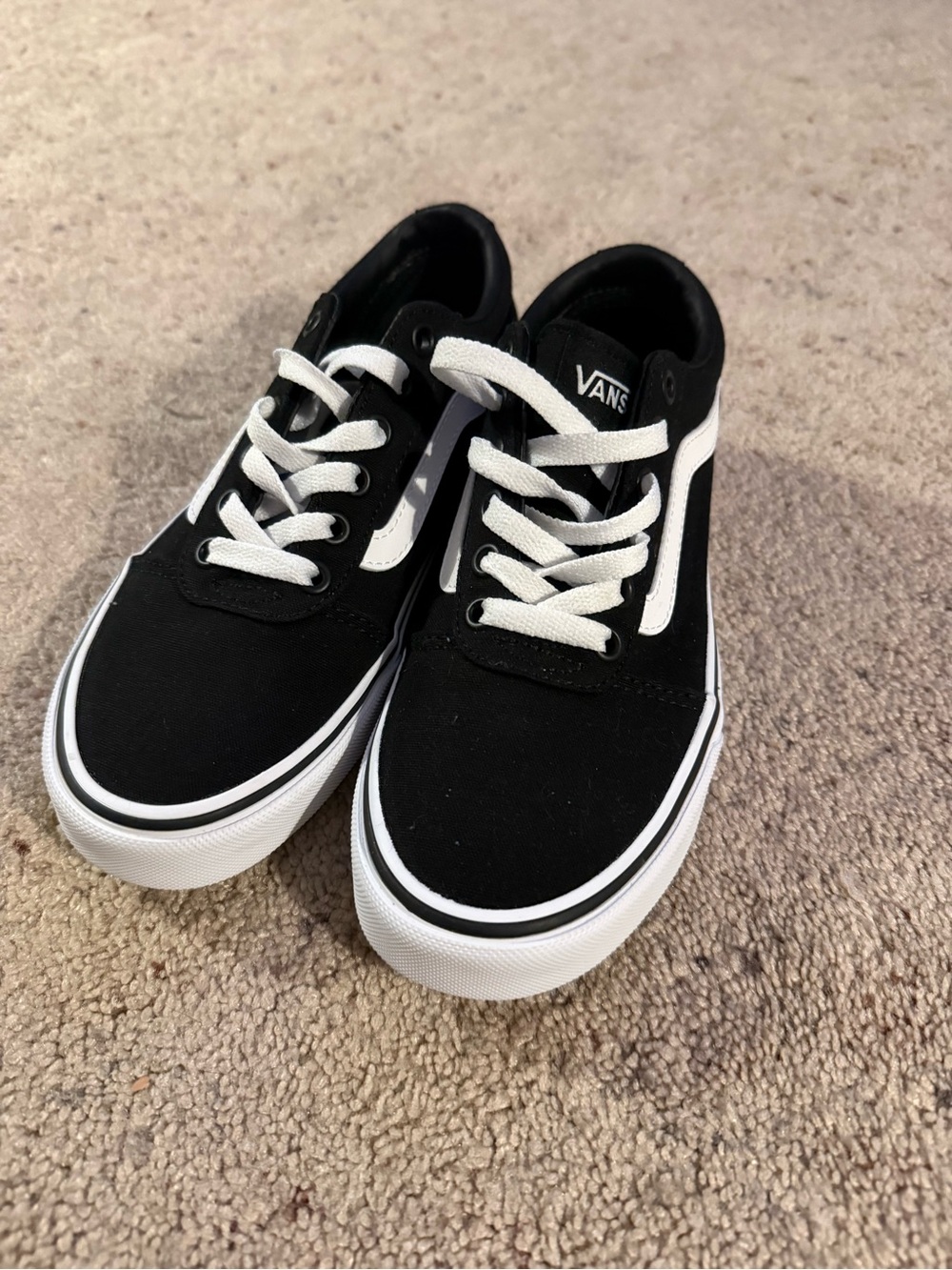 Vans Black and White Old Skool Low-Top Sneakers